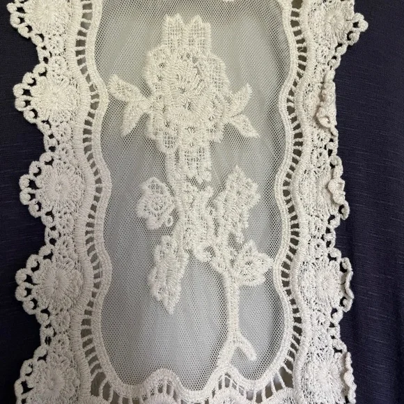 Umgee Open Front Lace Fringe Cardigan Boho Cottagecore | Size M - Picture 8 of 11